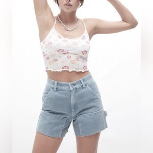 Women’s Pacsun Light Blue Corduroy Cutoff Workwear Shorts Size 25